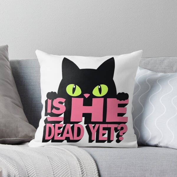 Item preview, Curious Black Cat Is He Dead Yet? – Sarcastic Humor and Bold Style designed and sold by Prints by Mat.