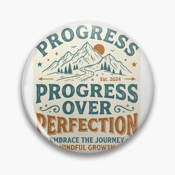 Item preview, Progress Over Perfection Vintage Mountain Graphic designed and sold by KhanSketches.