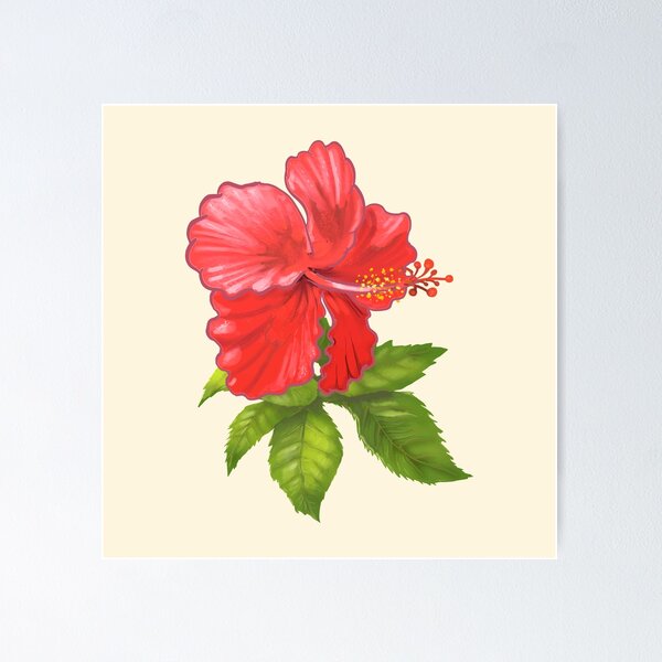 Item preview, Tropical Pink Hibiscus Hawaiian Flower Painting designed and sold by newburyboutique.