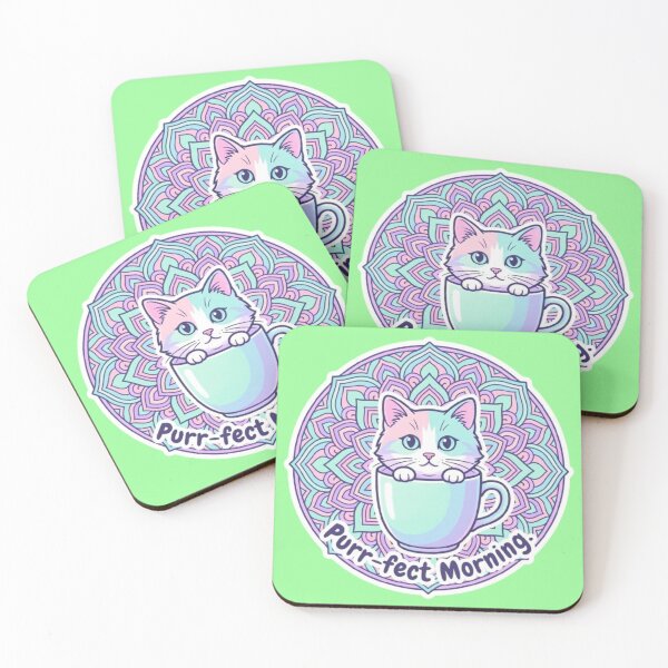 Item preview, Zen Cat Coffee Cup Pastel Mandala Art designed and sold by Chromatic Artistry.