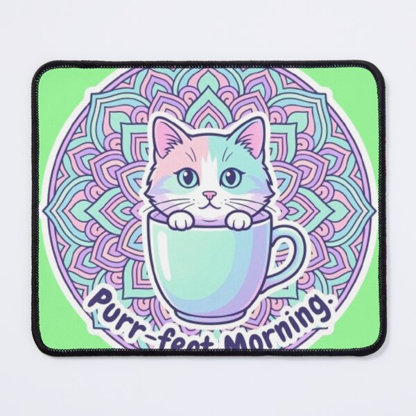 Item preview, Zen Cat Coffee Cup Pastel Mandala Art designed and sold by Chromatic Artistry.