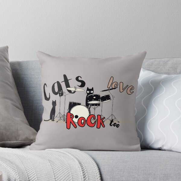 Item preview, Cats Love Rock Too - Funny Black Cat Drummer Rock and Roll Art designed and sold by illeN-Art-World.