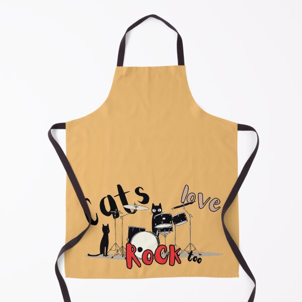 Item preview, Cats Love Rock Too - Funny Black Cat Drummer Rock and Roll Art designed and sold by illeN-Art-World.