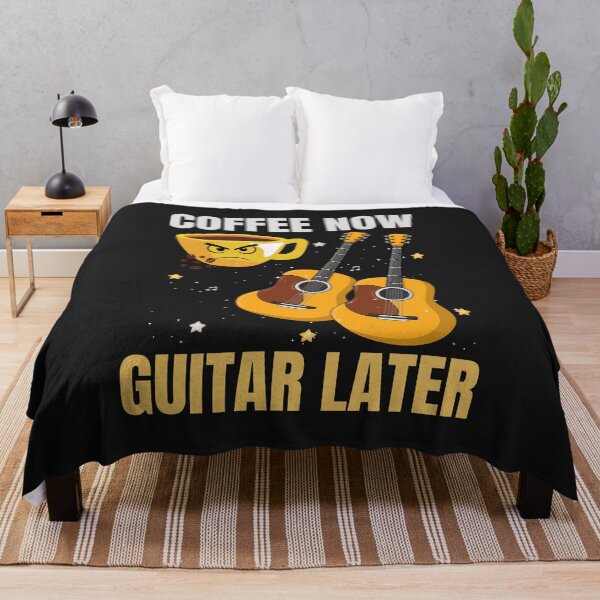 Artikelvorschau, Kaffee jetzt, Gitarre später – Lustiges Design für Kaffee- und Gitarrenliebhaber entworfen und verkauft von Joyful-Pixel.
