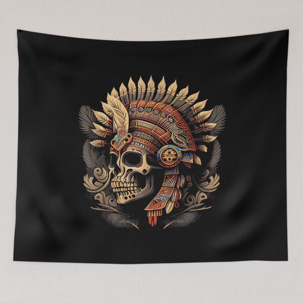 Item preview, Mictlantecuhtli Aztec God Of Death Skull designed and sold by StephanieSBeama.