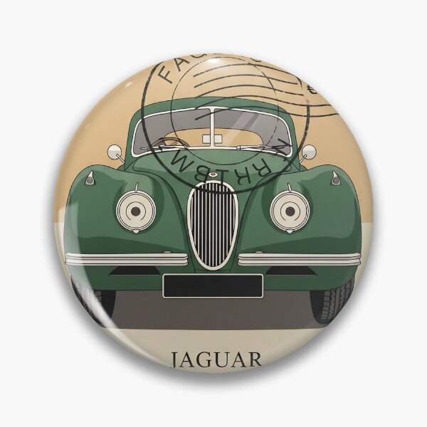 Item preview, Jaguar XK120 British Racing Green Classic Vintage Stamp Art designed and sold by Motorline44.