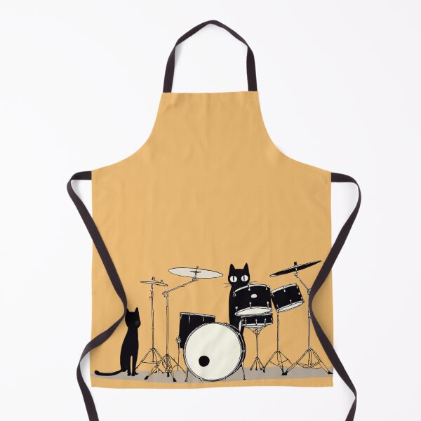 Item preview, Cat Drummer – Minimalist Black Cat Playing Drums Art designed and sold by illeN-Art-World.