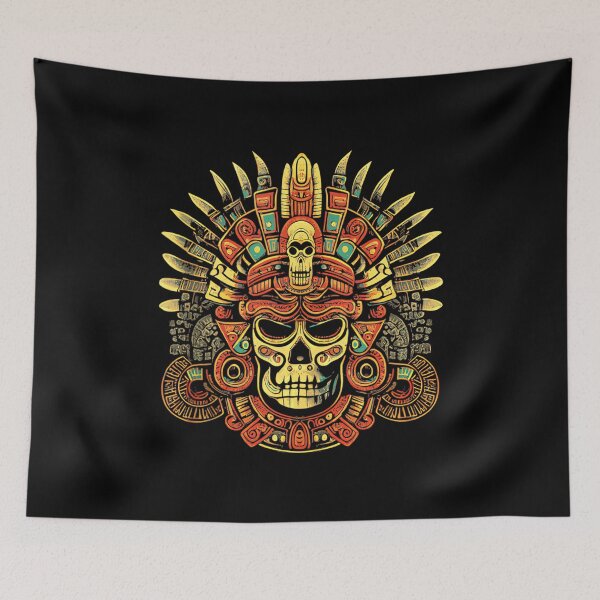 Item preview, Mictlantecuhtli Aztec God Of Death Skull designed and sold by StephanieSBeama.