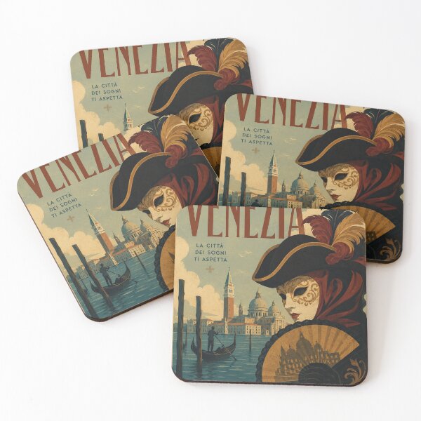 Item preview, Venice Carnival Grandeur: Vintage Mask & Gondola Art designed and sold by Clavivs.