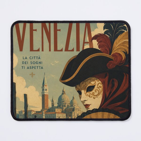 Item preview, Venice Carnival Grandeur: Vintage Mask & Gondola Art designed and sold by Clavivs.