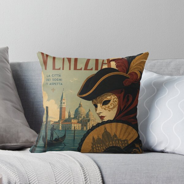Item preview, Venice Carnival Grandeur: Vintage Mask & Gondola Art designed and sold by Clavivs.