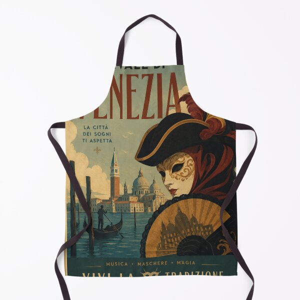 Item preview, Venice Carnival Grandeur: Vintage Mask & Gondola Art designed and sold by Clavivs.