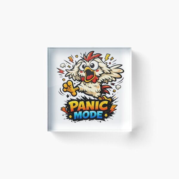 Item preview, Chicken Chaos – Panic Mode Funny Cartoon T‑Shirt designed and sold by MerchlyMike.