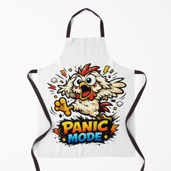 Item preview, Chicken Chaos – Panic Mode Funny Cartoon T‑Shirt designed and sold by MerchlyMike.