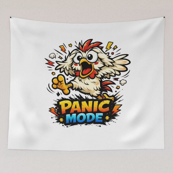Item preview, Chicken Chaos – Panic Mode Funny Cartoon T‑Shirt designed and sold by MerchlyMike.