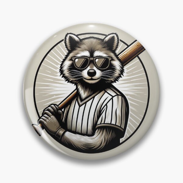 Item preview, Raccoon Baseball Player – Whimsical Sports Art designed and sold by Dogandesighn.