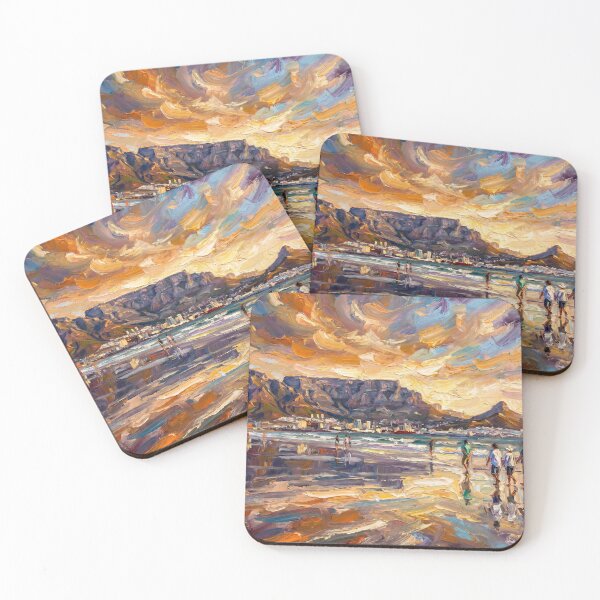Item preview, Milnerton Beach Sunset – Table Mountain Reflections Over Cape Town Coast designed and sold by The Digital Compass.