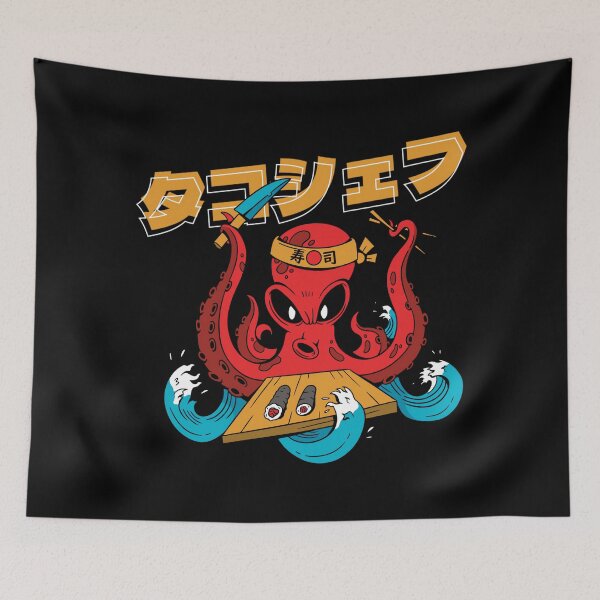Item preview, Octopus Chef Sushi Japanese Food Anime Japan Art designed and sold by StephanieSBeama.