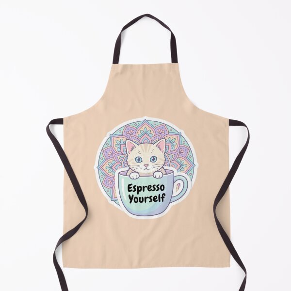 Item preview, Funny Coffee Cat Pun Zen Mandala Sticker designed and sold by Chromatic Artistry.