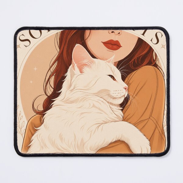 Item preview, Soft Hearts & Sharp Claws – Elegant Cat Mom Shirt with white cat designed and sold by thirtyonestars.