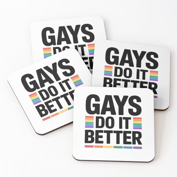 Item preview, Gays Do It Better Funny Gay Pride Rainbow Quote designed and sold by Say It With Ink.
