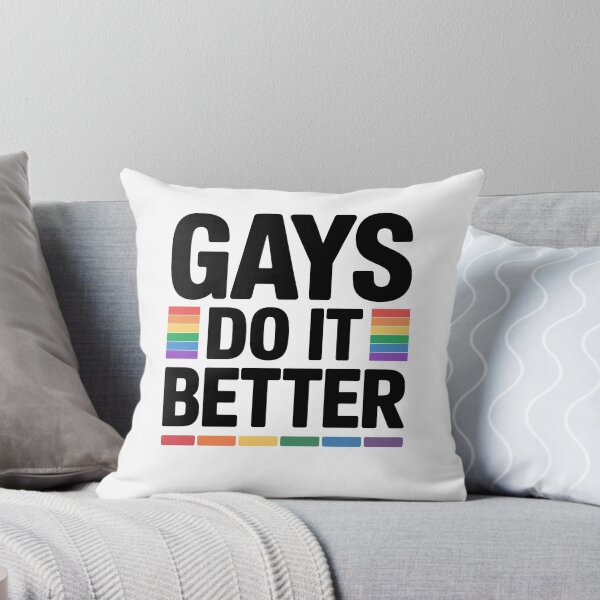 Item preview, Gays Do It Better Funny Gay Pride Rainbow Quote designed and sold by Say It With Ink.