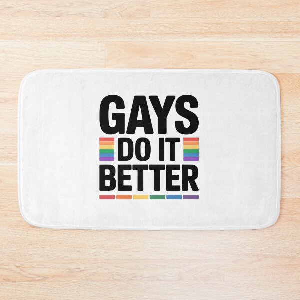 Item preview, Gays Do It Better Funny Gay Pride Rainbow Quote designed and sold by Say It With Ink.