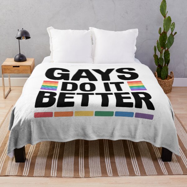 Item preview, Gays Do It Better Funny Gay Pride Rainbow Quote designed and sold by Say It With Ink.