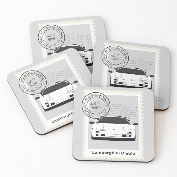 Item preview, Lamborghini Diablo Supercar 90s Italian Legend Vintage Stamp Art designed and sold by Motorline44.