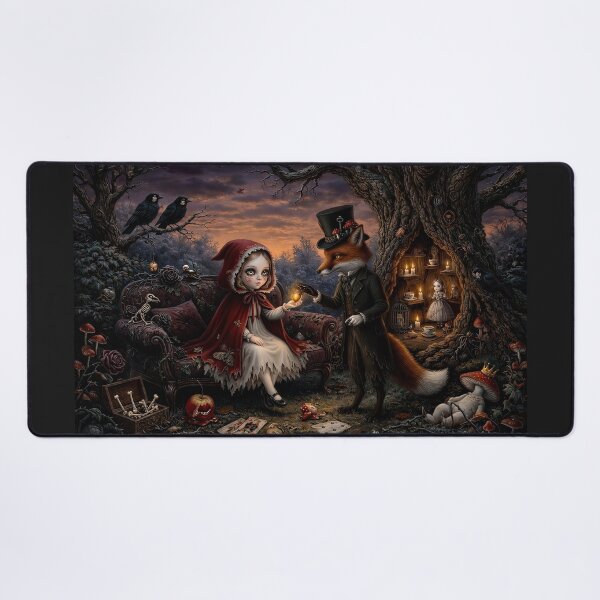 Item preview, The Fox and the Little Guest. Dark Fairy Tale Art Print | Pop Surrealism | Lowbrow Art designed and sold by Piagor.