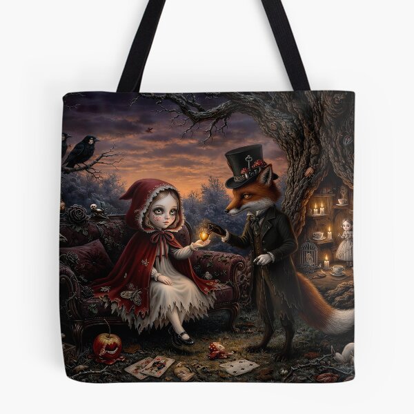 Item preview, The Fox and the Little Guest. Dark Fairy Tale Art Print | Pop Surrealism | Lowbrow Art designed and sold by Piagor.