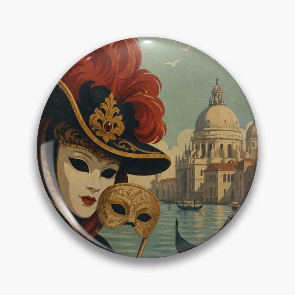 Item preview, Venice Carnival Dream: Vintage Mask & Gondola Travel Art designed and sold by Clavivs.
