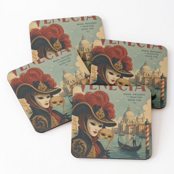 Item preview, Venice Carnival Dream: Vintage Mask & Gondola Travel Art designed and sold by Clavivs.