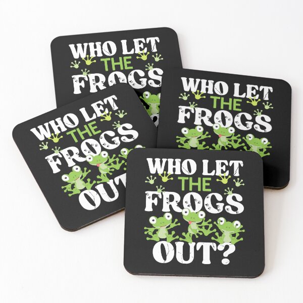 Item preview, Who Let The Frogs Out – Funny Frog Art designed and sold by happiecatstore.