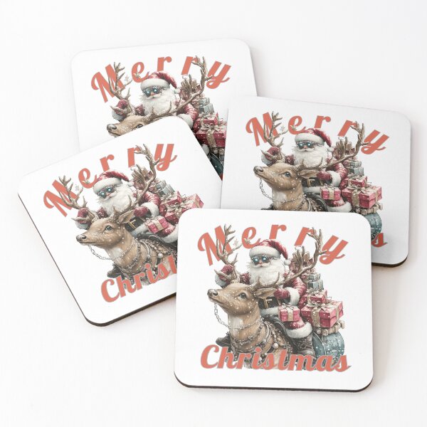 Item preview, Vintage Steampunk Santa on Mechanical Reindeer Retro Christmas Art steampunk holiday collection designed and sold by illeN-Art-World.