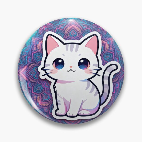 Item preview, Cyberpunk Aesthetic Cat Zen Mandala Art designed and sold by Chromatic Artistry.