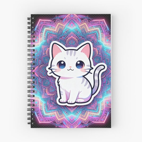 Item preview, Cyberpunk Aesthetic Cat Zen Mandala Art designed and sold by Chromatic Artistry.