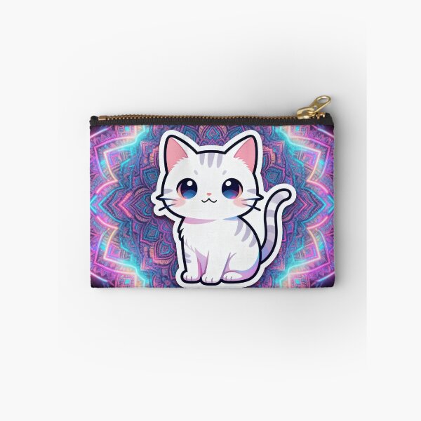 Item preview, Cyberpunk Aesthetic Cat Zen Mandala Art designed and sold by Chromatic Artistry.