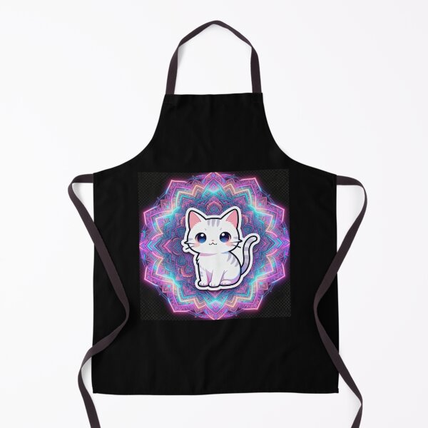 Item preview, Cyberpunk Aesthetic Cat Zen Mandala Art designed and sold by Chromatic Artistry.