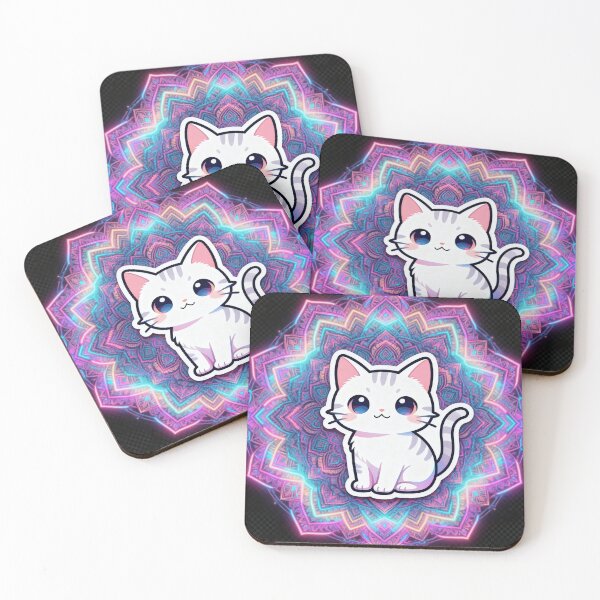 Item preview, Cyberpunk Aesthetic Cat Zen Mandala Art designed and sold by Chromatic Artistry.