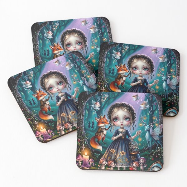 Item preview, The Night the Fox Came Calling. Dark Fairy Tale Art Print | Pop Surrealism | Lowbrow Art designed and sold by Piagor.