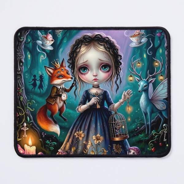 Item preview, The Night the Fox Came Calling. Dark Fairy Tale Art Print | Pop Surrealism | Lowbrow Art designed and sold by Piagor.
