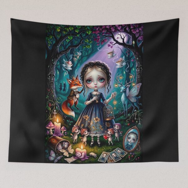 Item preview, The Night the Fox Came Calling. Dark Fairy Tale Art Print | Pop Surrealism | Lowbrow Art designed and sold by Piagor.