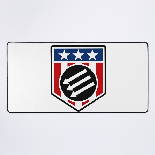 Item preview, American Iron Front AIF Shield Flag Defending Democracy Fighting Nazis Fascism Racism Tyranny MAGA designed and sold by BuyShirtsOnline.