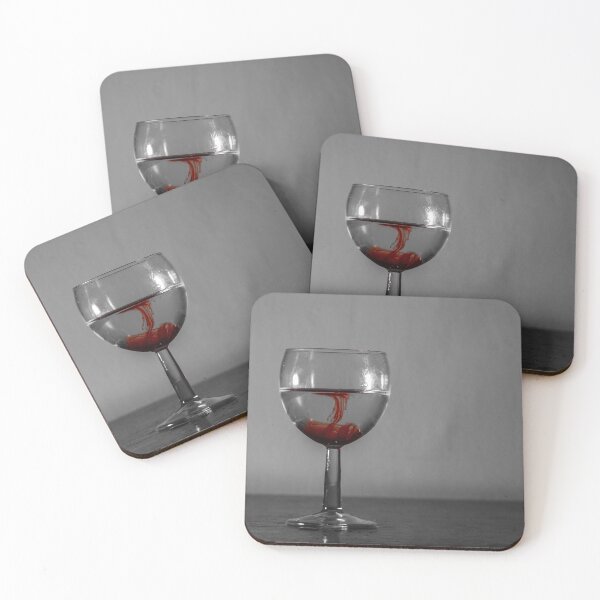 Item preview, Red Ink Droplet In Wine Glass Of Water With Monochrome Background And Dramatic Contrast designed and sold by Nmallia.