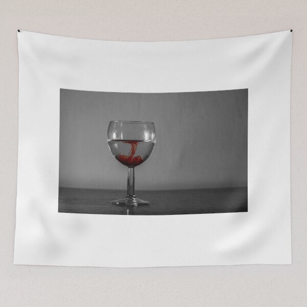 Item preview, Red Ink Droplet In Wine Glass Of Water With Monochrome Background And Dramatic Contrast designed and sold by Nmallia.