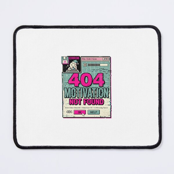 Item preview, 404 Motivation Not Found Retro Glitch Art designed and sold by KhanSketches.