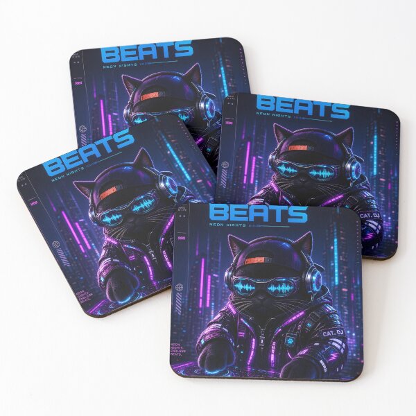 Item preview, Cyber Beats: Neon Nights DJ Meow designed and sold by CataosMeow.