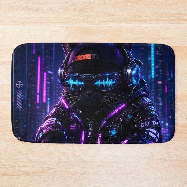 Item preview, Cyber Beats: Neon Nights DJ Meow designed and sold by CataosMeow.