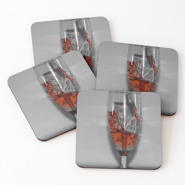 Item preview, Red Liquid Splash Pouring Into Tall Wine Glass On Table Close-Up High-Speed Shot designed and sold by Nmallia.